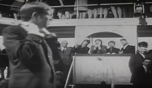 From their perch, the Beatles sing along with Long John Baldry on